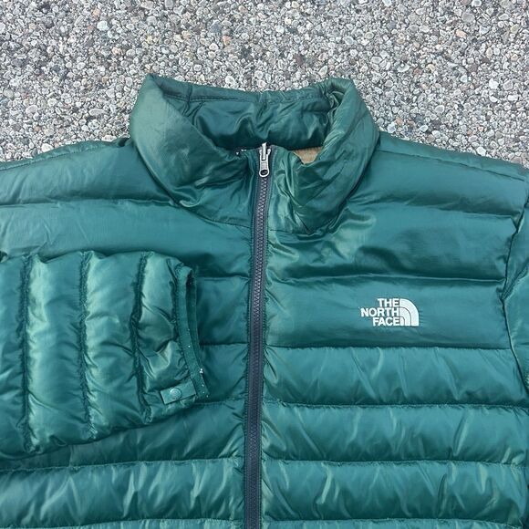 The North Face Puffer Jacket Men's XXL 550 Green Full Zip Goose Down Insulated - Picture 1 of 16